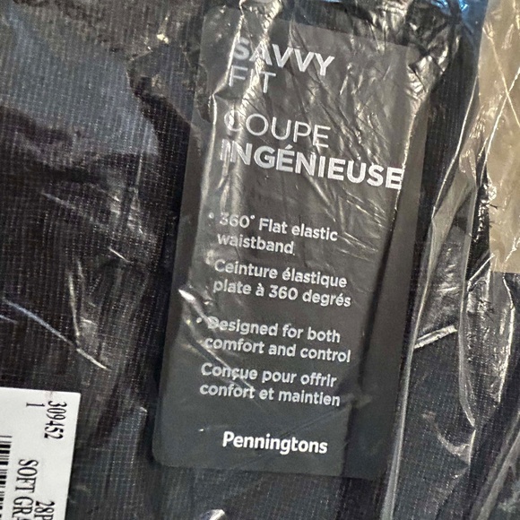 NEW PHOTOS! PANTS, PETITE, SOFT GREY, SIZE 28P, STRAIGHT LEG CROSS DYE, SAVVY - Picture 4 of 8